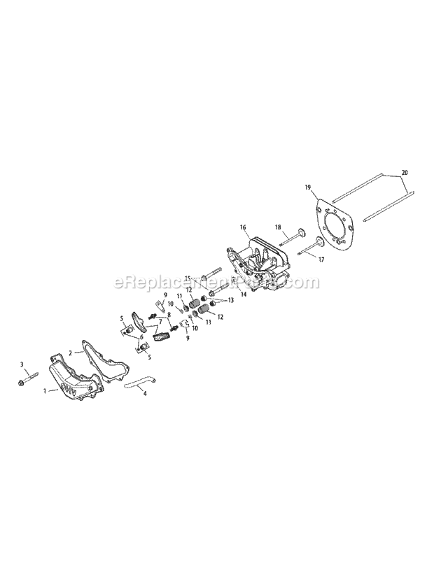 Kohler Sv591-3212 Head, Valve & Breather Diagram and Parts List for LTX1040 (13AX90AS056, 13WX90AS009, 13WX90AS010, 13WX90) (2014) Cub Cadet Lawn Tractor